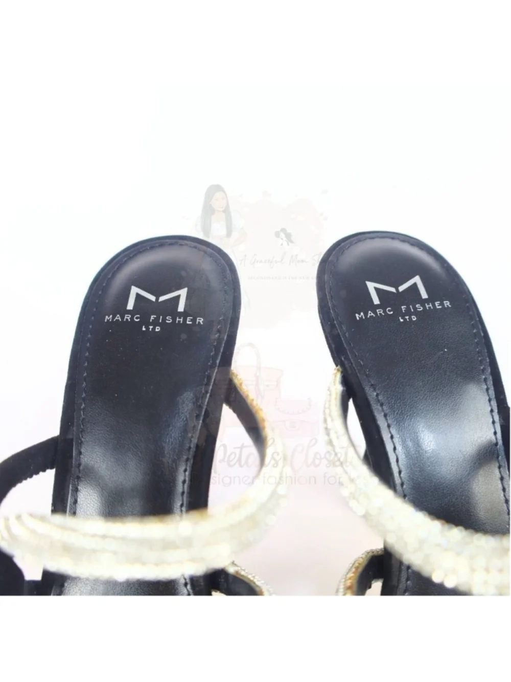 Marc Fisher LTD. Women's Candy High Heel Mules Black Size 7.5- 0257